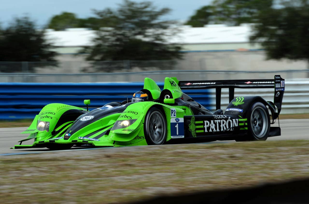 Reigning American Le Mans Series champions Patro?n Highcroft Racing in action in pre-season testing at Sebring