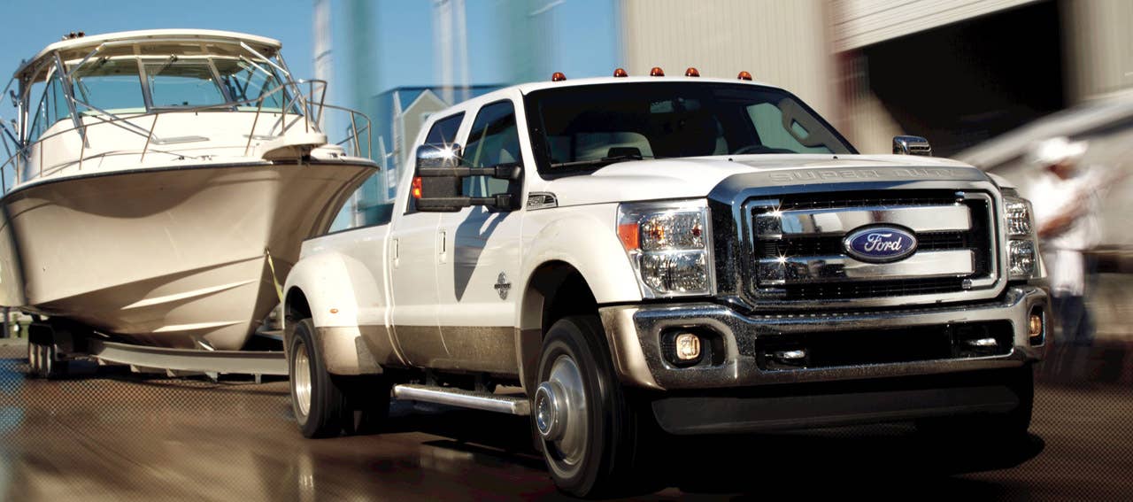 2011 Ford F-450 Super Duty The 2011 Ford F-Series F-450 Super Duty Lariat in White Platinum Tri-Coat with Pale Adobe Two-Tone and available equipment. (2/25/2010)