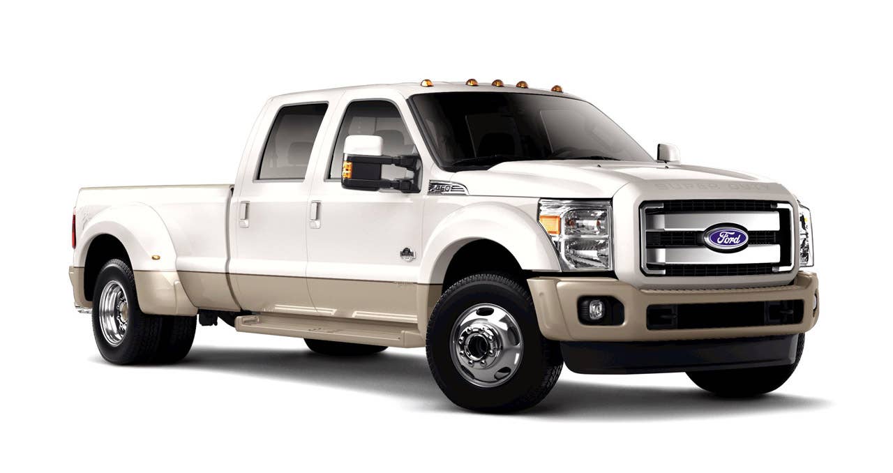 2011 Ford F-450 Super Duty: Oxford White is one of the exterior colors available in the King Ranch(R) trim series. (2/25/2010)