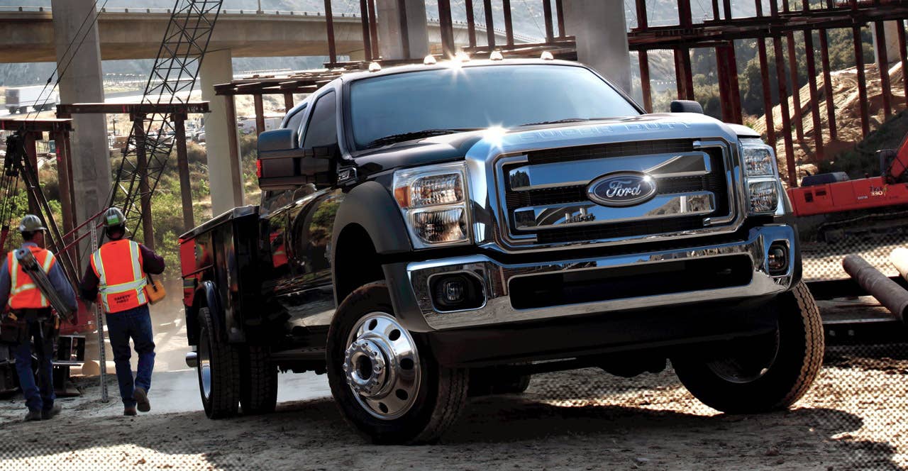 2011 Ford F-550 Super Duty: The 2011 Ford F-Series F-550 Super Duty chassis cab in SuperCab configuration. (2/25/2010)