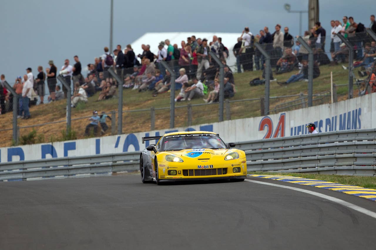 Corvette Racing, 24 Hours of Le Mans, Circuit des 24 Heures in Le Mans, France,  June 12-13, 2010, C6.R #63 driven in GT2 class by Johnny O'Connell,  Jan Magnussen, and Antonio Garcia, C6.R #64 driven in GT2 class by Oliver Gavin, Olivier Beretta, and Emmanuel Collard (Richard Prince/GM Racing Photo).