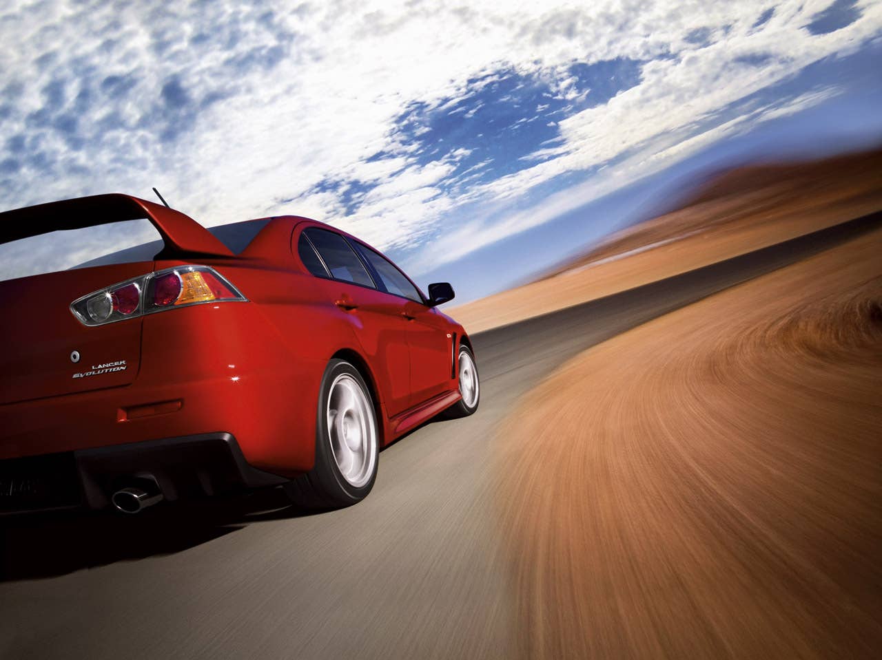 2011 Mitsubishi Lancer Evolution rear 3/4
