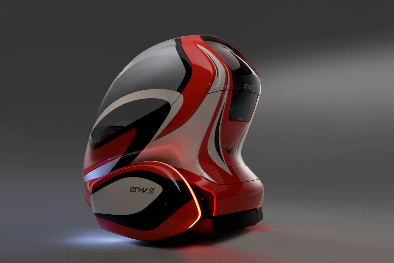 EN-V, which is short for Electric Networked-Vehicle, maintains the core principle of personal mobility - freedom - while helping remove the motor vehicle from the environmental debate and redefining design leadership. EN-V is a two-seat electric vehicle that was designed to alleviate concerns surrounding traffic congestion, parking availability, air quality and affordability for tomorrow's cities. The Jiao (Pride) model (pictured) was unveiled today in Shanghai alongside Xiao (Laugh) and Maio (Magic). They represent three different characteristics which emphasize that future transportation can be fun. X10CO_SV008 (03/24/2010)