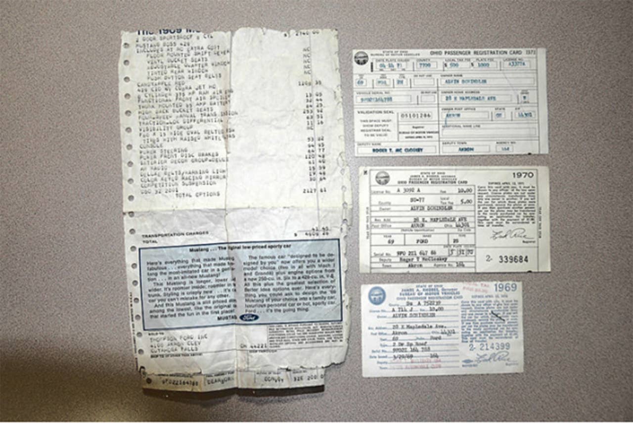 1969 Ford Mustang Boss 429 window sticker