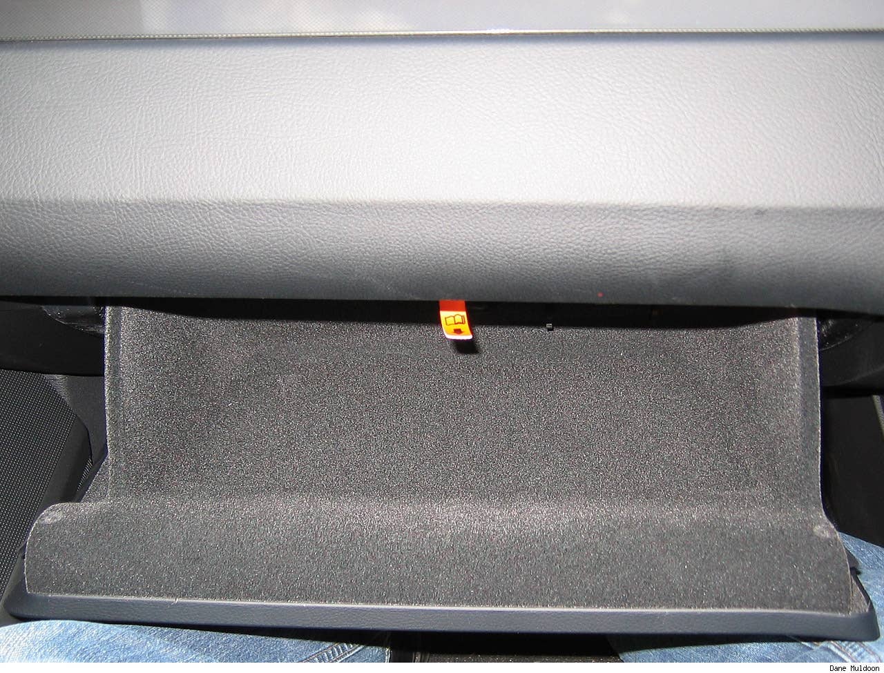 Glove box has dedicated location for the manual, just pull that orange tab