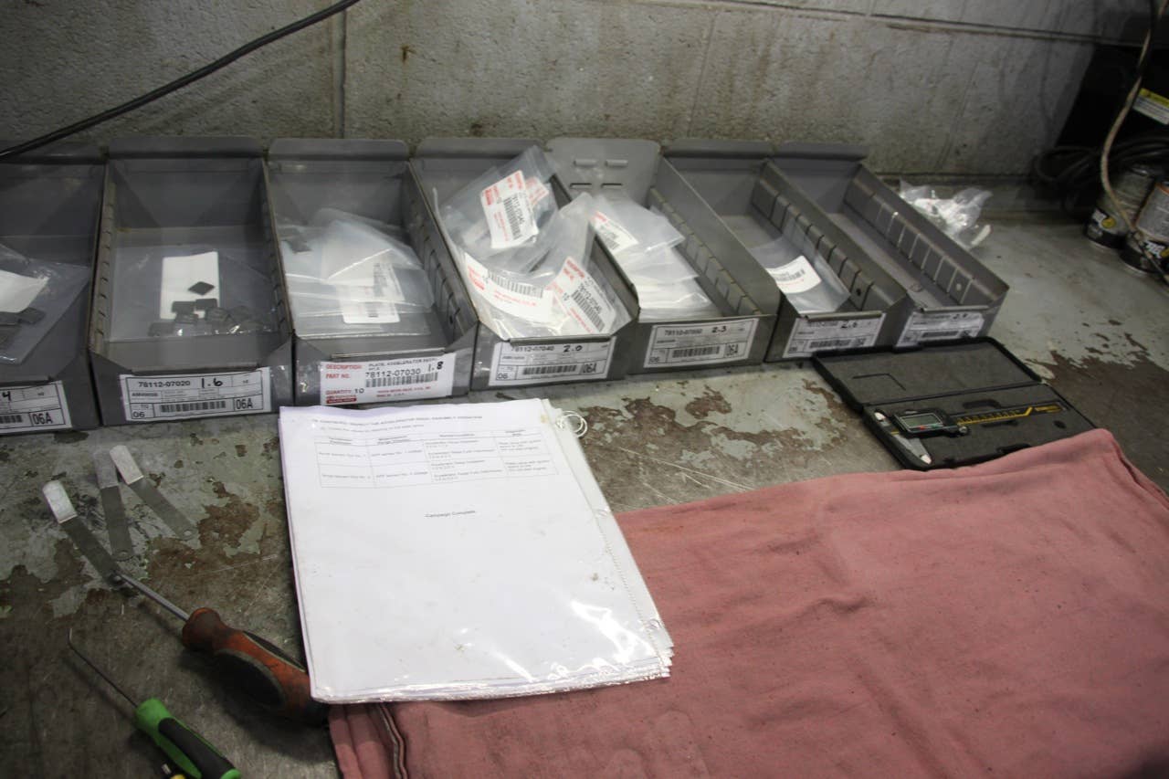 Boxes of various sized shims.
