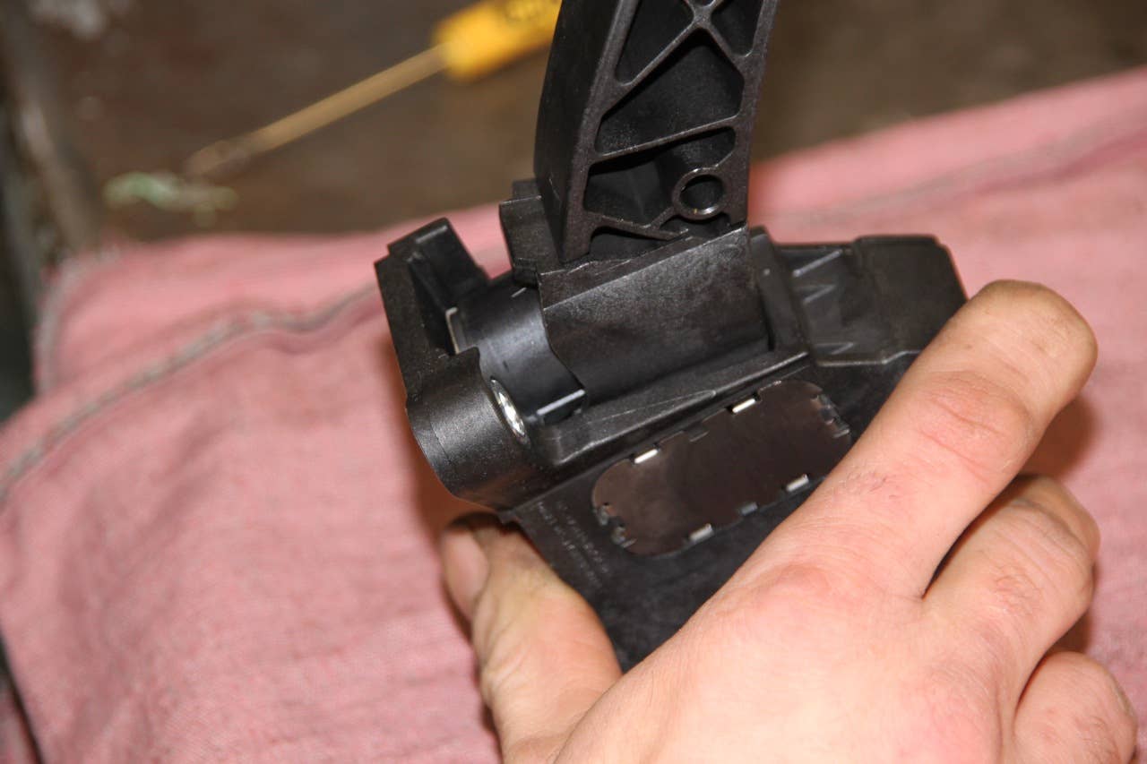 Kropp pumps the pedal several times to make sure it doesn't stick.