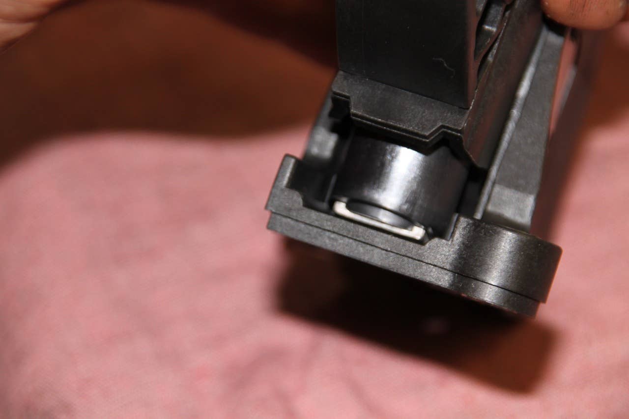 Kropp does a visual check to verify that the shim is properly seated.