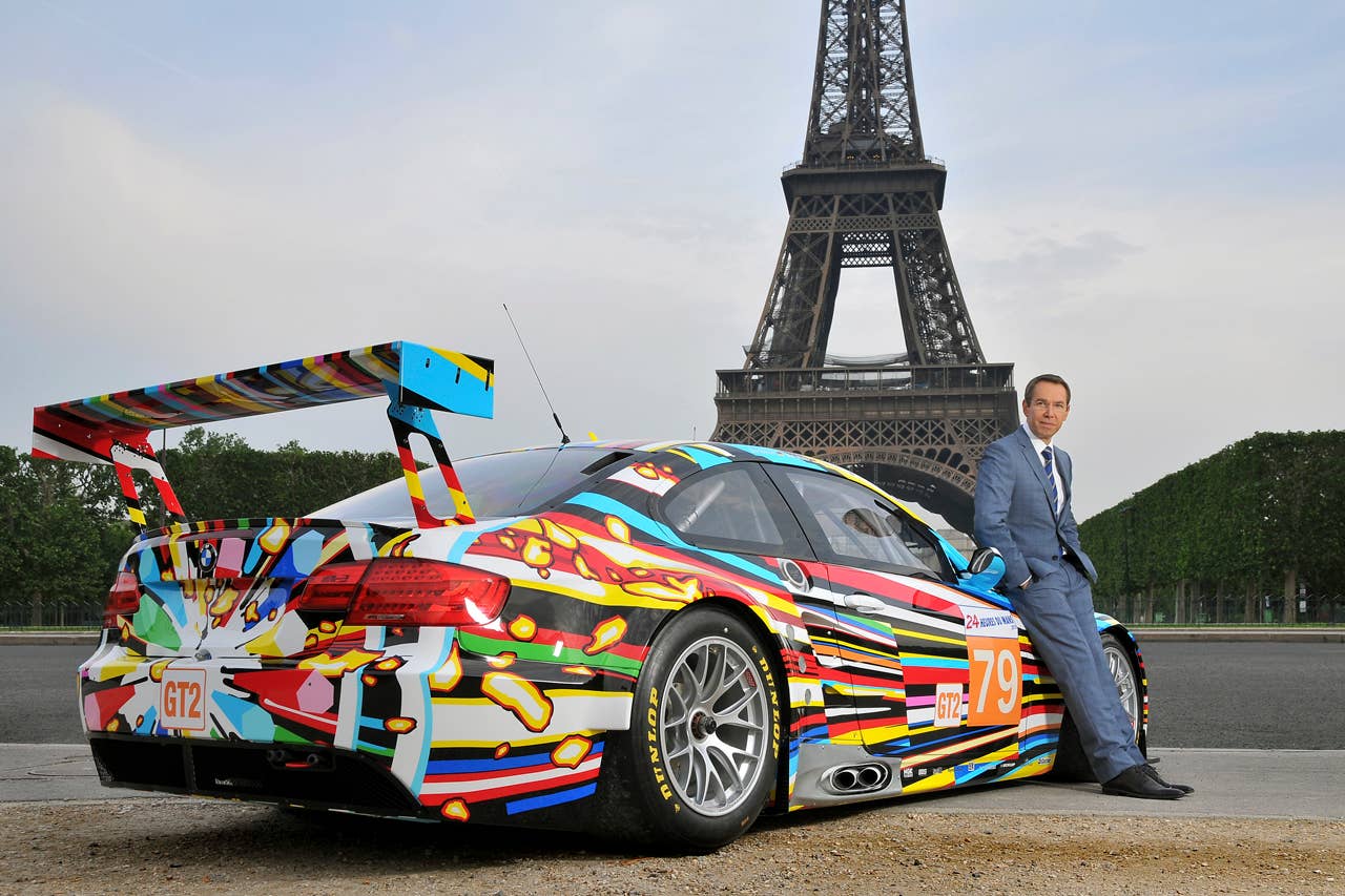 Jeff Koons and the 17th BMW Art Car at Tour Eiffel in Paris, 2010 (05/2010)
