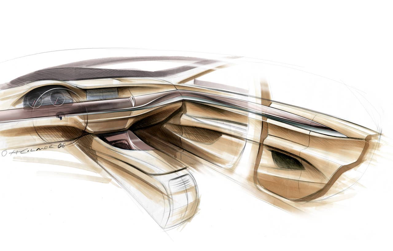 The new BMW 5 Series Sedan, interior sketch  (11/2009)