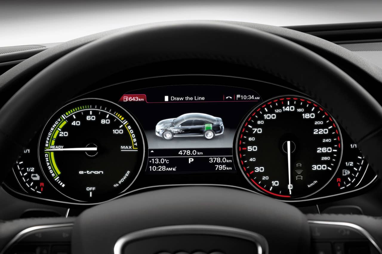 Audi A6 L e-tron instruments