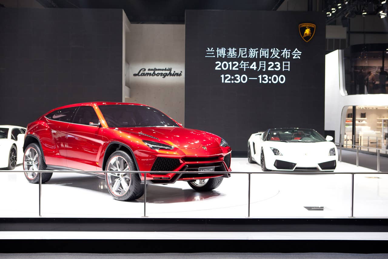 The new Lamborghini Urus at the Beijing Auto Show in Beijing, China, April 23, 2012.