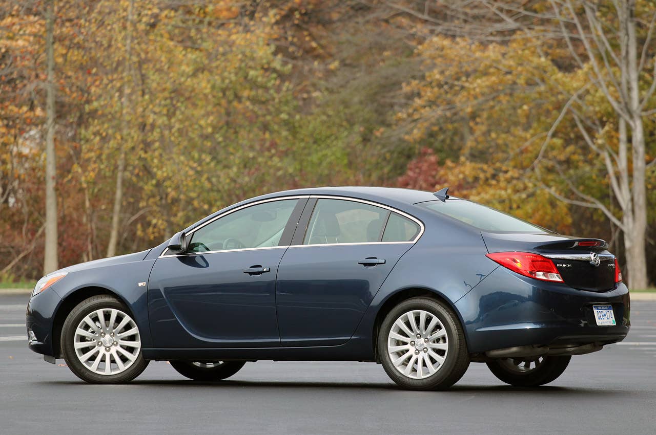 2011 Buick Regal CXL rear 3/4 view