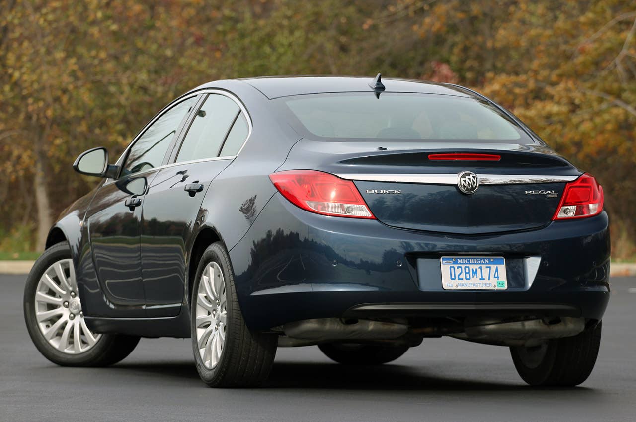 2011 Buick Regal CXL rear 3/4 view