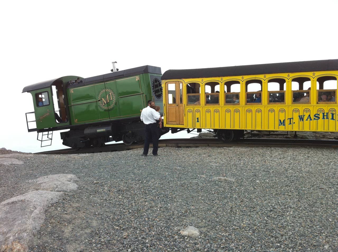 The Cog Railway at Mt. Washington summit
