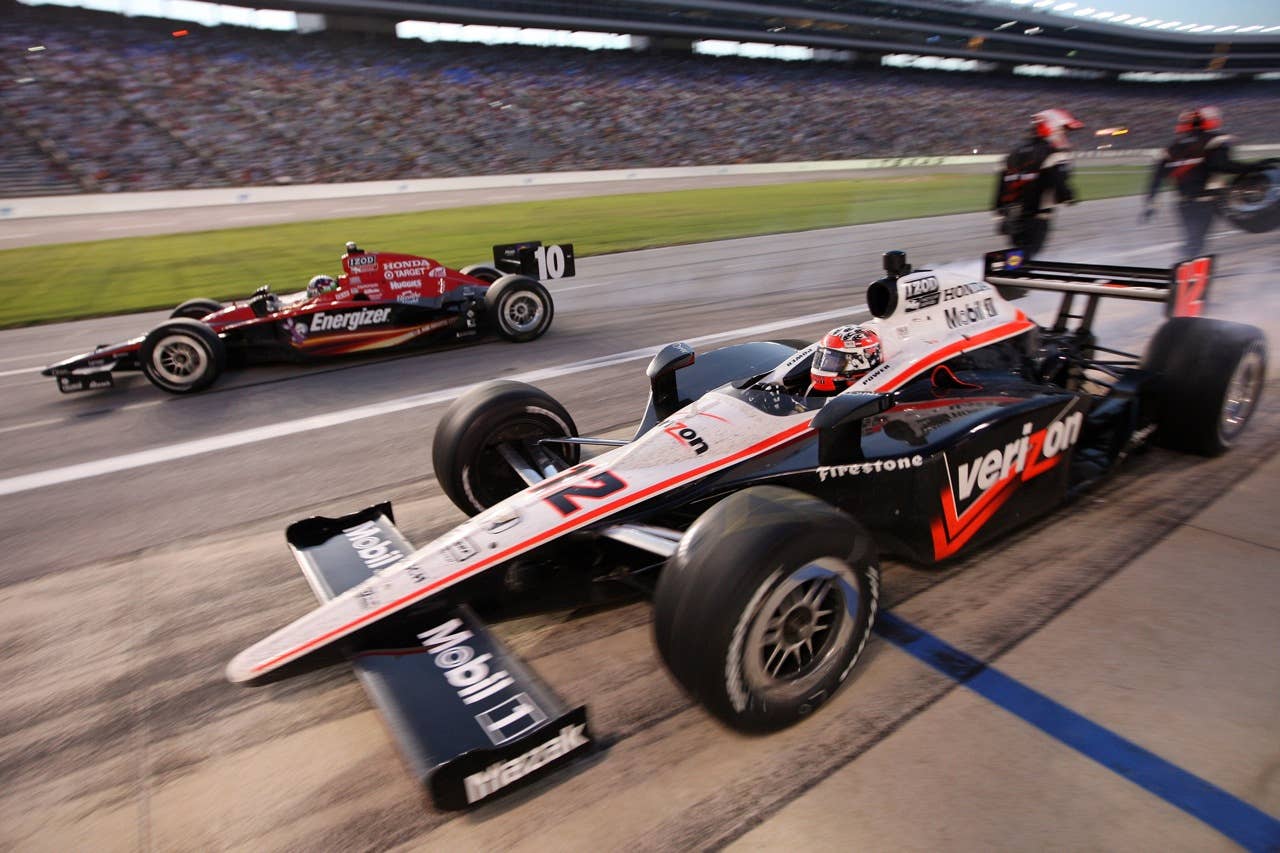 Franchitti leads Power during the IZOD IndyCar Series Firestone 550k at Texas Motor Speedway June 5, 2010 in Fort Worth, Texas.