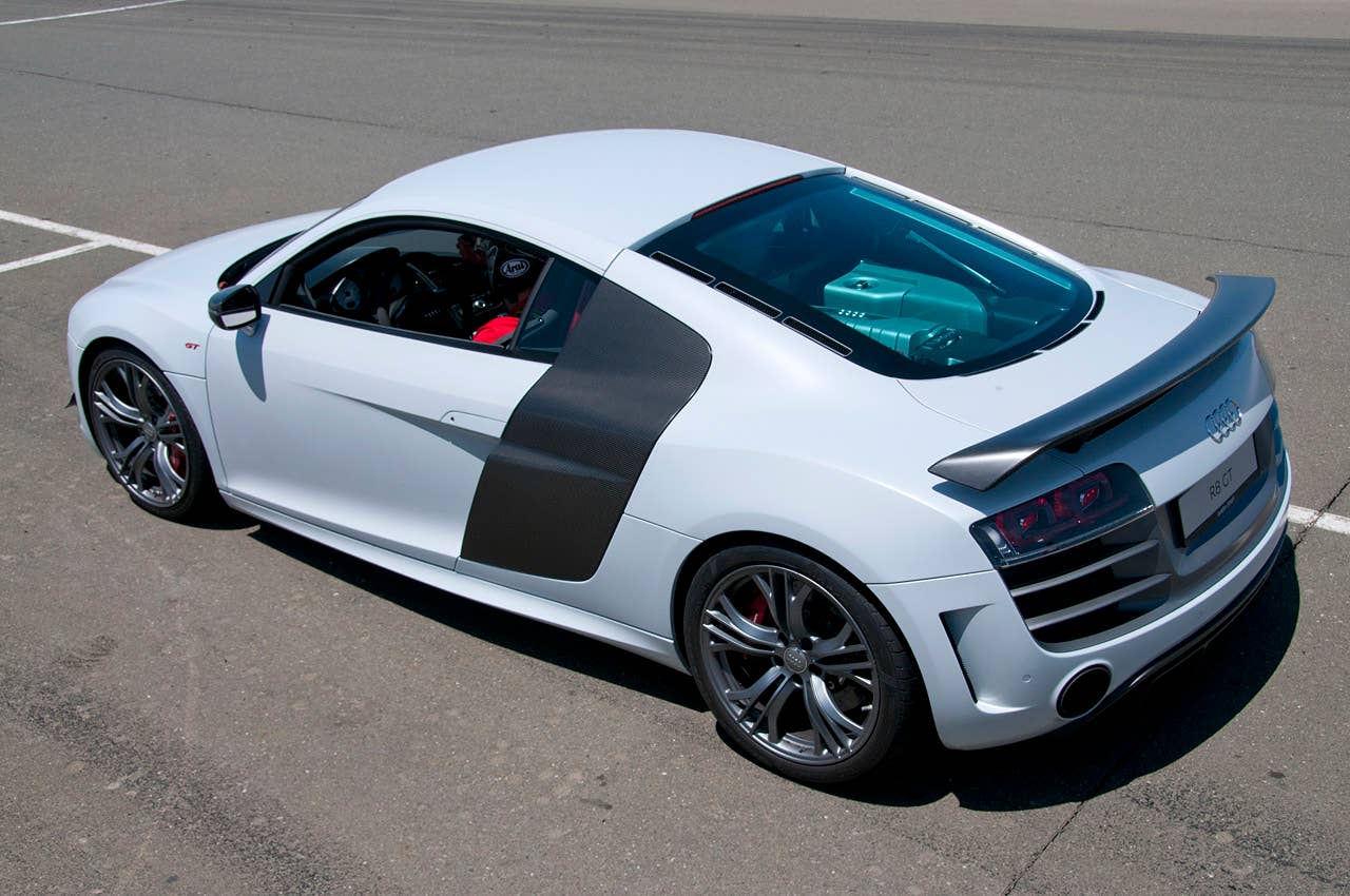 2012 Audi R8 GT rear 3/4 view