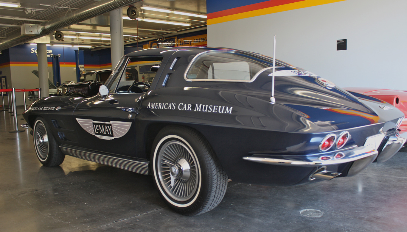 LeMay owns this 1963 Corvette, shown here near its service bay.  It is an esteemed part of the collection.  The’63 fuel-injected split-window coupe is considered by many to be the best Corvette ever made. In fact, Edmunds.com named it the best ever earlier this year.  It has“incredible” and “alluring design,” Edmunds wrote. “Its new chassis and suspension helped to solidify the Corvette as a true sports car, but the fact that it was simply a truly beautiful vehicle landed it at the top.”  Pete Bigelow is an associate editor at AOL Autos. He can be reached via email at peter.bigelow@teamaol.com and followed on Twitter @PeterCBigelow.