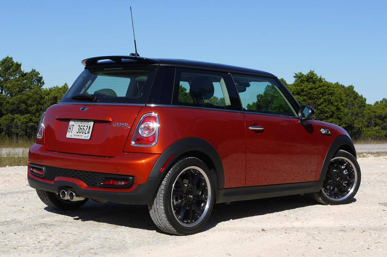 2011 Mini Cooper rear 3/4 view