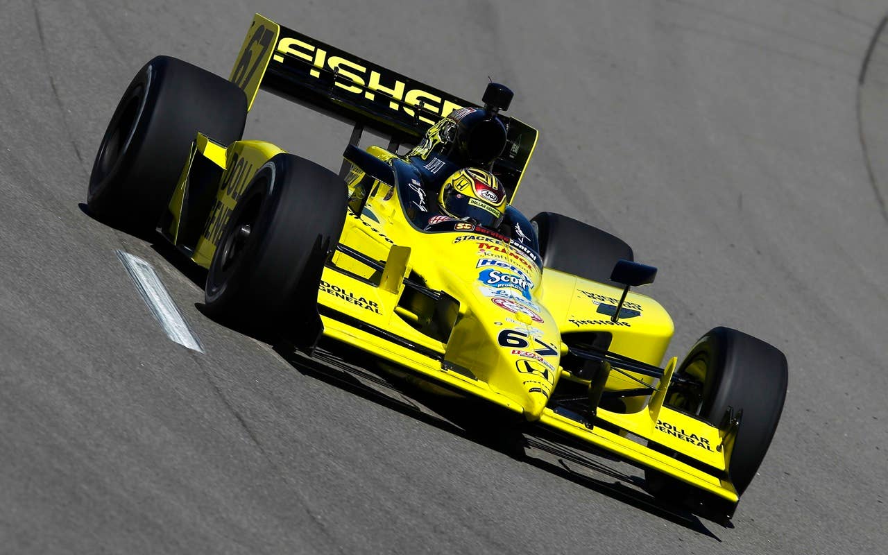 Sarah Fisher drives the #67 Sarah Fisher Racing Dallara Honda, during practice for the IRL Indycar Series Iowa Corn Indy 250 on June 19, 2010 at the Iowa Speedway in Newton, Iowa.