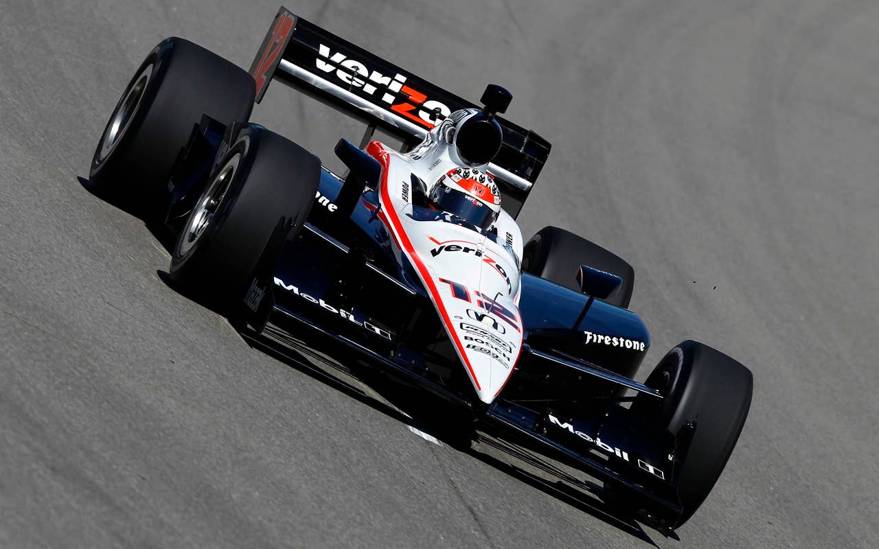 Will Power of Australia drives the #12 Verizon Team Penske Dallara Honda, during practice for the IRL Indycar Series Iowa Corn Indy 250 on June 19, 2010 at the Iowa Speedway in Newton, Iowa.