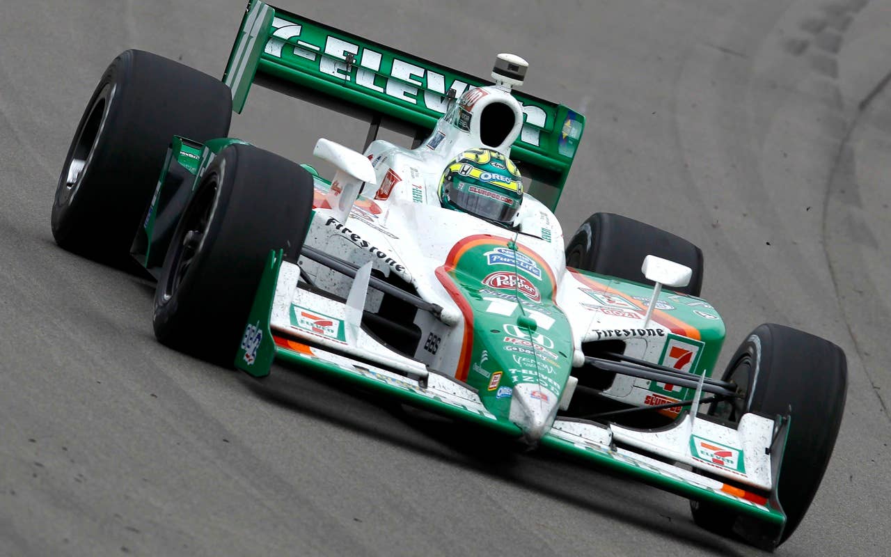 Tony Kanaan of Brazil, drives the #11 7-Eleven Andretti Autosports Dallara Honda, during the IRL Indycar Series Iowa Corn Indy 250 on June 20, 2010 in Newton, Iowa.