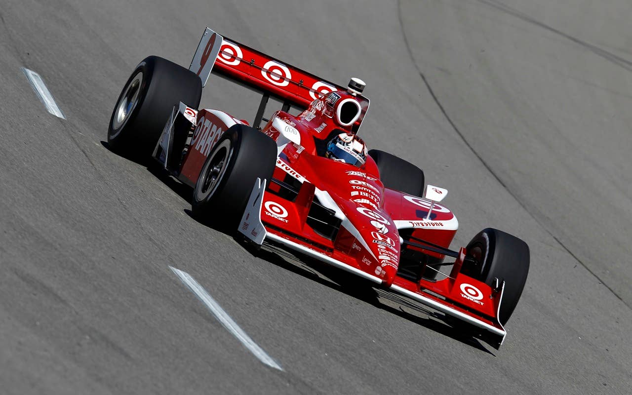 Scott Dixon of New Zealand, driver of the #9 Target Chip Ganassi Racing Dallara Honda, during practice for the IRL Indycar Series Iowa Corn Indy 250 on June 19, 2009 at the Iowa Speedway in Newton, Iowa.