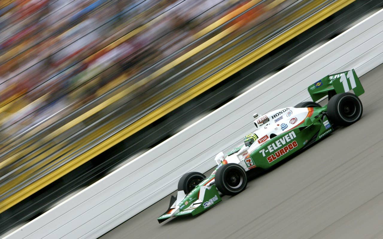 Tony Kanaan of Brazil, drives the #11 7-Eleven Andretti Autosports Dallara Honda, during the IRL Indycar Series Iowa Corn Indy 250 on June 20, 2010 in Newton, Iowa.