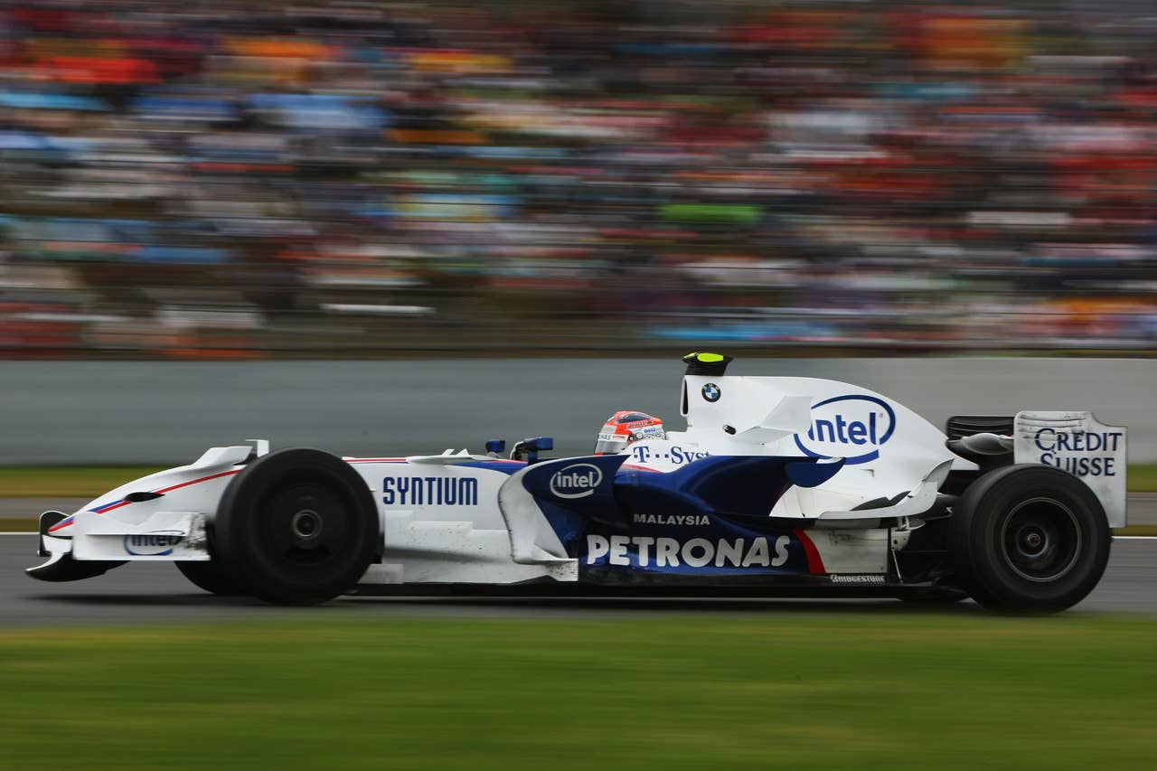 SHIZUOKA, JAPAN - OCTOBER 12: Robert Kubica of Poland and BMW Sauber drives on his way to finishing second during the Japanese Formula One Grand Prix at the Fuji Speedway on October 12, 2008 in Shizuoka, Japan. (Photo by Mark Thompson/Getty Images)