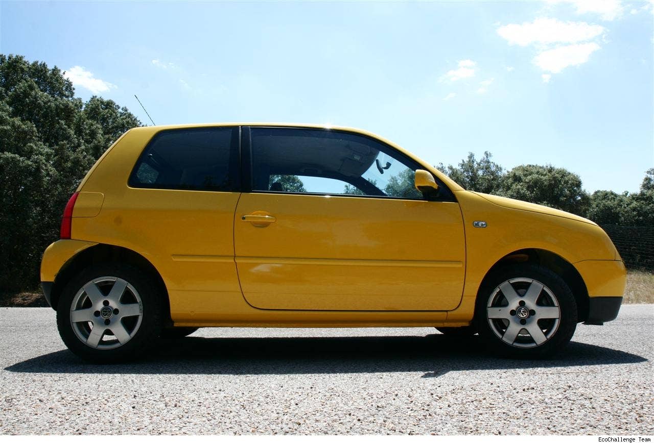 Side view of the car. Suspension has been reinforced and raised