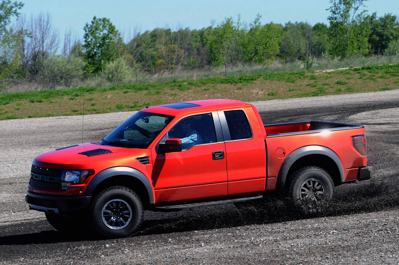ROMEO, MI. MAY 14, 2010--2010 F-150 SVT Raptor --The 2010 F-150 SVT Raptor, equipped with the optional all-new 6.2-liter engine, hitting the woods. Photo by:  Sam VarnHagen/Ford Motor Co.