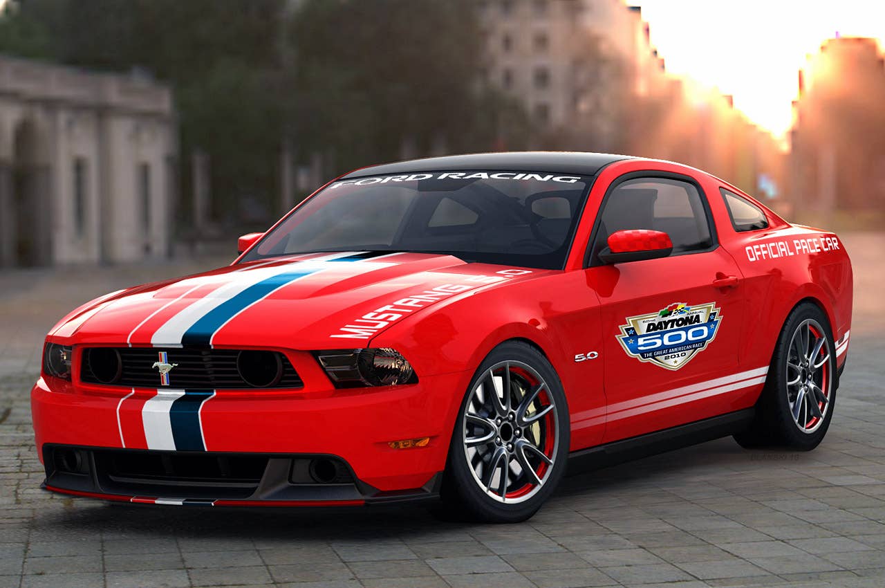 "The Official Pace Car of the Daytona 500 -- the 2011 Ford Mustang GT -- will be auctioned for charity at Barrett-Jackson prior to the February race." (01/19/2010)