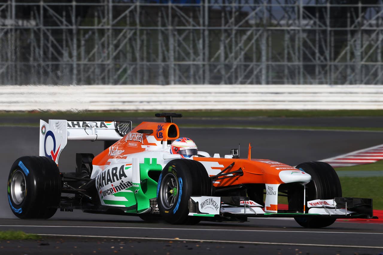 Paul di Resta (GBR) rund the Sahara Force India VJM06 for the first time. Sahara Force India F1 VJM06 Launch, Friday 1st February 2013. Silverstone, England.
