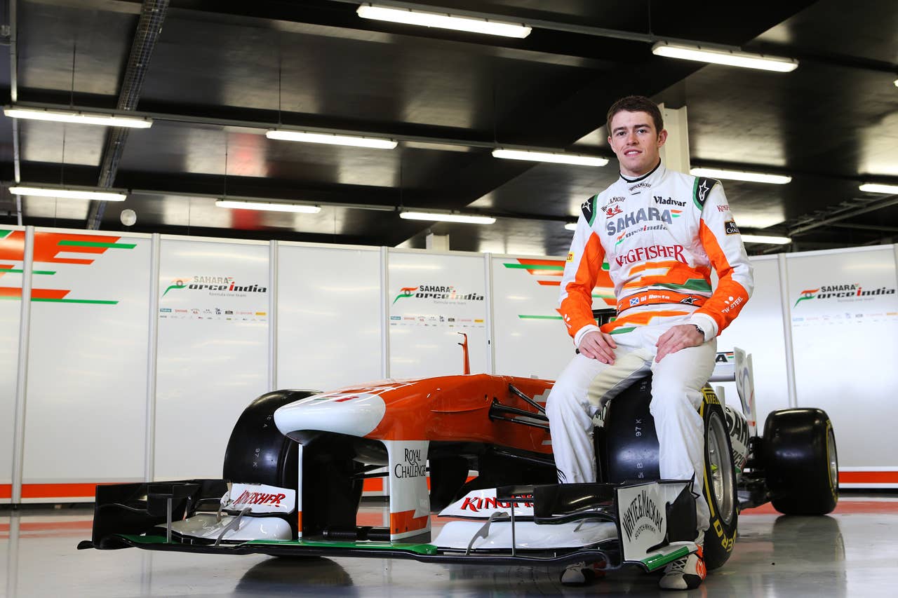 Paul di Resta (GBR) Sahara Force India F1 with the new Sahara Force India F1 VJM06. Sahara Force India F1 VJM06 Launch, Friday 1st February 2013. Silverstone, England.