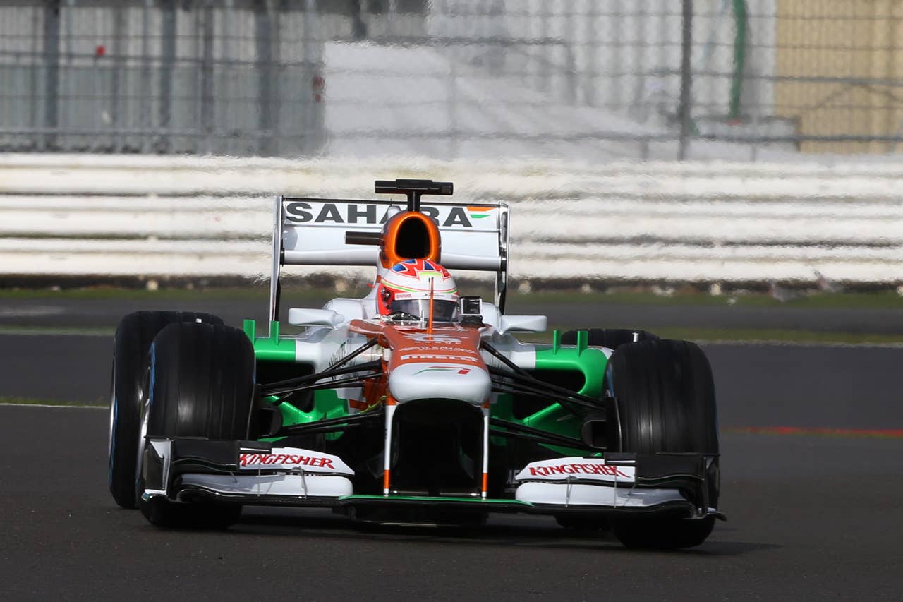 Paul di Resta (GBR) rund the Sahara Force India VJM06 for the first time. Sahara Force India F1 VJM06 Launch, Friday 1st February 2013. Silverstone, England.