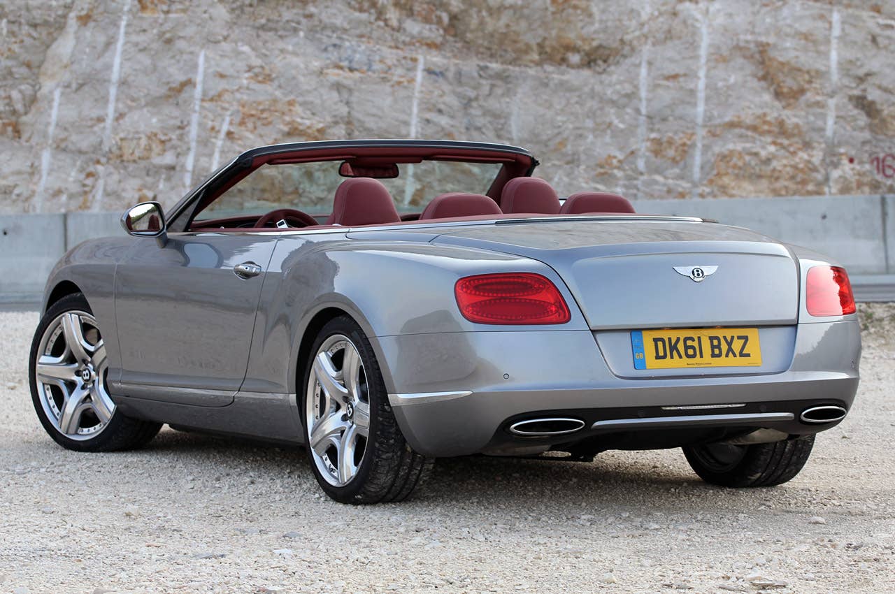 2012 Bentley Continental GTC rear 3/4 view