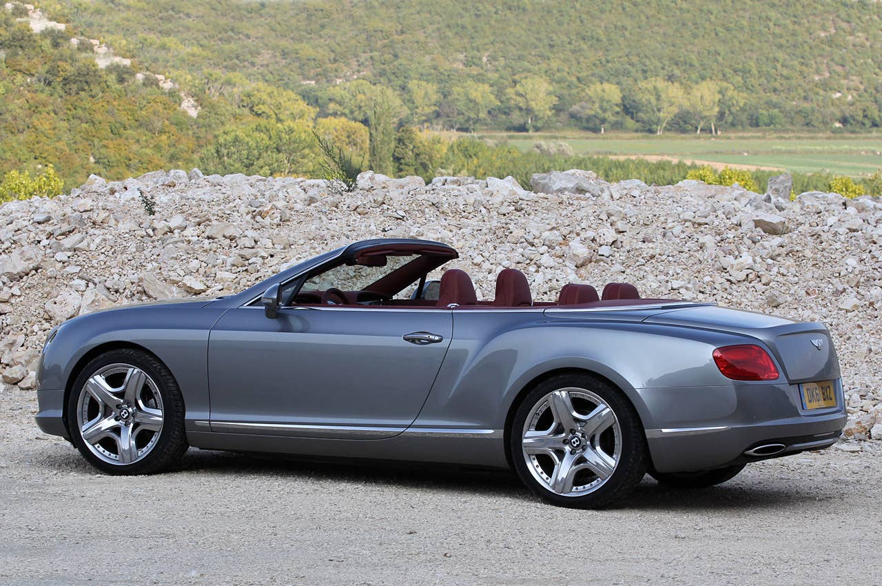 2012 Bentley Continental GTC rear 3/4 view