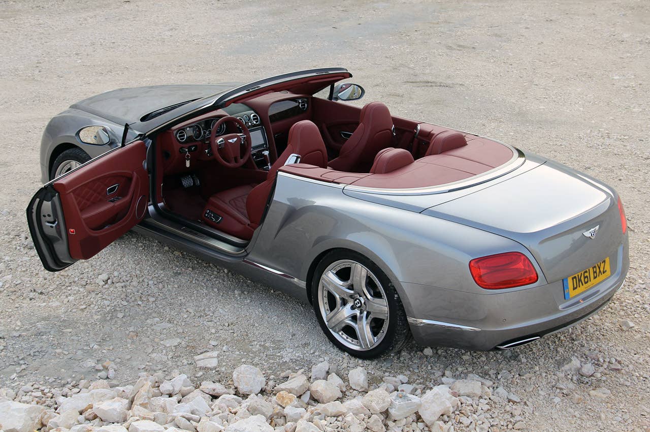 2012 Bentley Continental GTC rear 3/4 view
