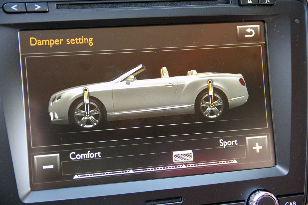2012 Bentley Continental GTC damper setting display