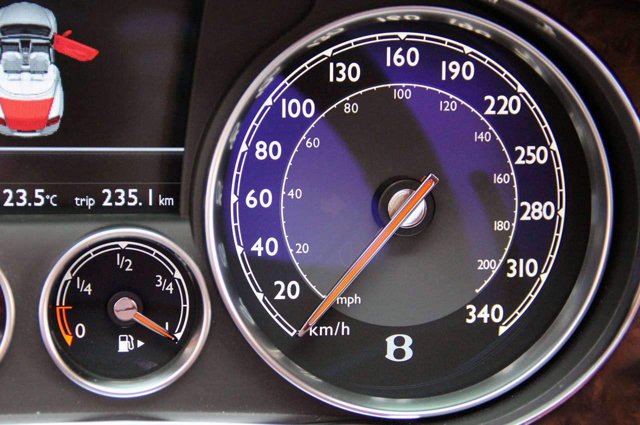 2012 Bentley Continental GTC speedometer
