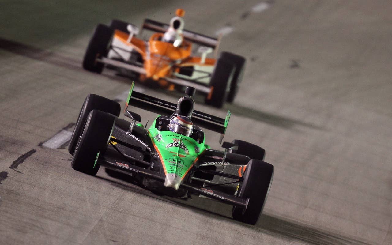 SPARTA, KY - SEPTEMBER 04:  Danica Patrick, driver of the #7 Team GoDaddy.com Andretti Autosport Dallara Honda, during the IndyCar Series Kentucky Indy 300 at Kentucky Speedway on September 4, 2010 in Sparta, Kentucky.  (Photo by Streeter Lecka/Getty Images) *** Local Caption *** Danica Patrick