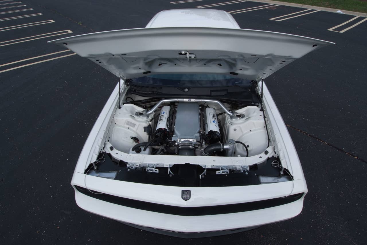 2011 Dodge Challenger Drag Pak V10 under hood