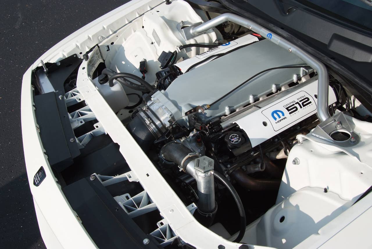 2011 Dodge Challenger Drag Pak V10 engine bay