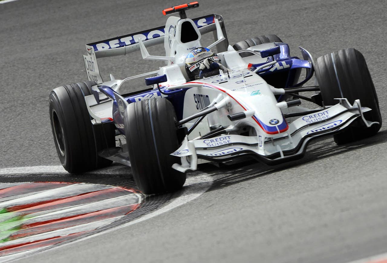 BMW Sauber's German driver Nick Heidfeld drives at the Spa-Francorchamps racetrack on September 7, 2008, during the Belgium Formula One Grand Prix. AFP PHOTO / JOHN THYS (Photo credit BERTRAND GUAY/AFP/Getty Images)