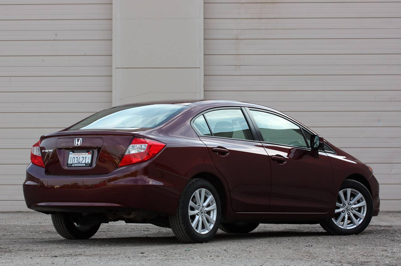 2012 Honda Civic EX Sedan rear 3/4 view