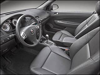 The G5 is a front-wheel drive, five-passenger, two-door coupe that is available in a Base and sporty GT trim. The G5 comes with a 150-hp 2.2-liter four-cylinder engine mated to either a five-speed manual or an optional four-speed automatic transmission. The Base trim's standard equipment includes: a rear spoiler, 15-inch steel wheels, air conditioning, satellite radio, Onstar, power mirrors, windows and door locks with remote keyless entry. The GT trim adds: a sport-tuned suspension, electronic traction and stability control, four-wheel anti-lock disc brakes, 17-inch forged alloy wheels, Pioneer speakers, cruise control and Bluetooth.Research the Pontiac G5Pontiac G5 OverviewPontiac G5 PicturesFree Pontiac G5 Price Quote