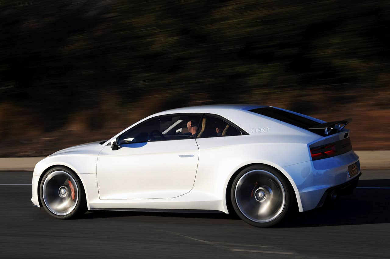Audi Quattro Concept rear 3/4 driving view