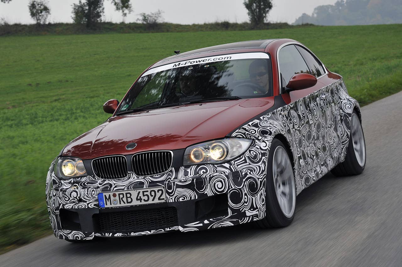 2012 BMW 1-Series M Coupe Prototype front 3/4 driving view