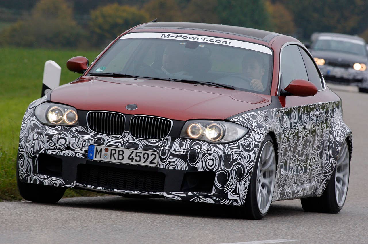 2012 BMW 1-Series M Coupe Prototype front 3/4 driving vew