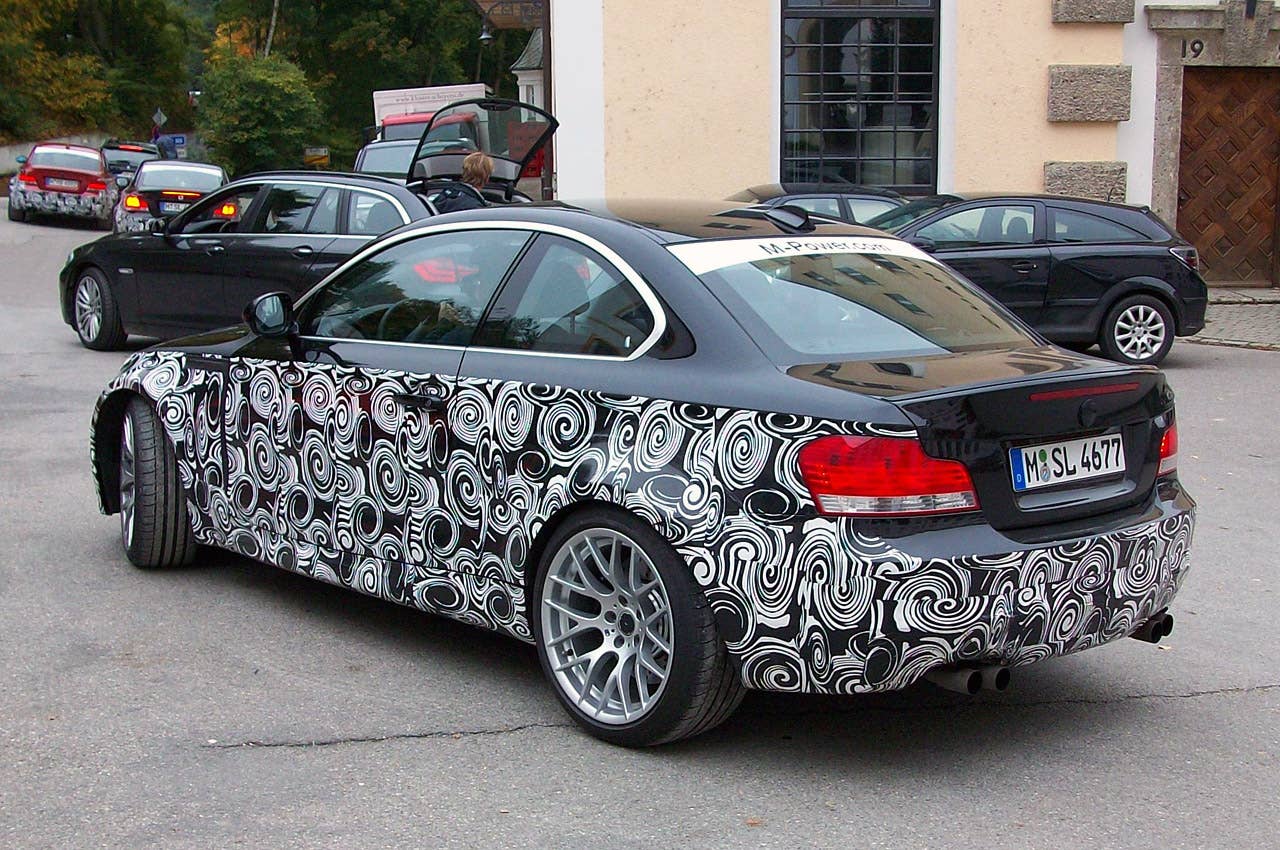 2012 BMW 1-Series M Coupe Prototype rear 3/4 view